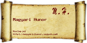 Magyari Hunor névjegykártya